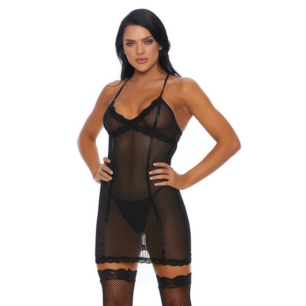 Sexy Black Sheer Lingerie Set #1369